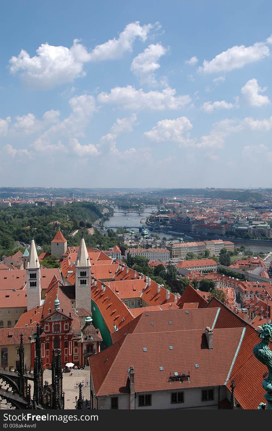 View from the Prague Castle in the Czech Republic. View from the Prague Castle in the Czech Republic