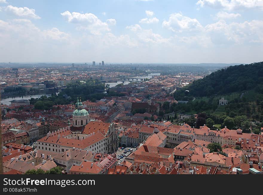 View from the Prague Castle in the Czech Republic. View from the Prague Castle in the Czech Republic