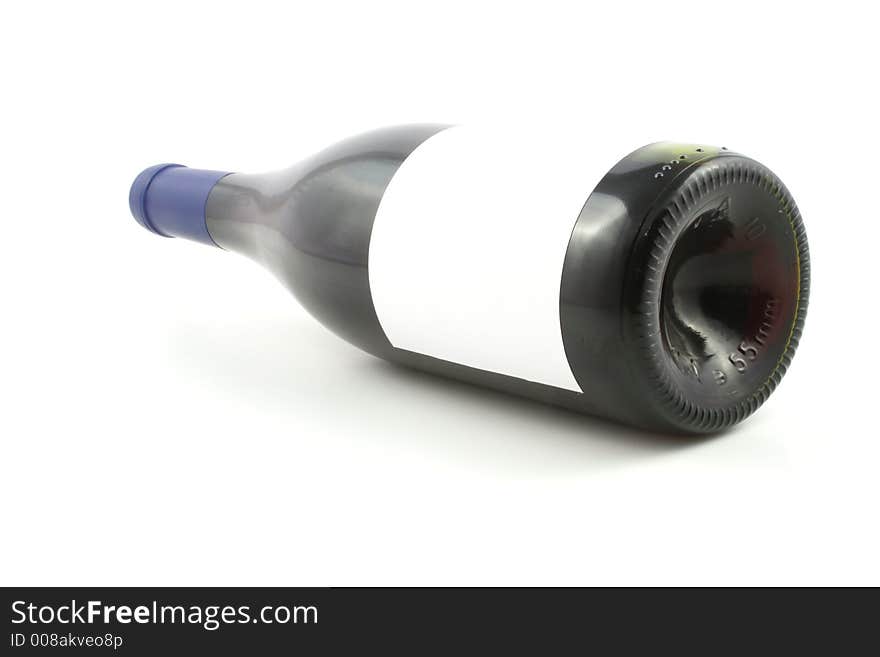 Wine bottle against a white background