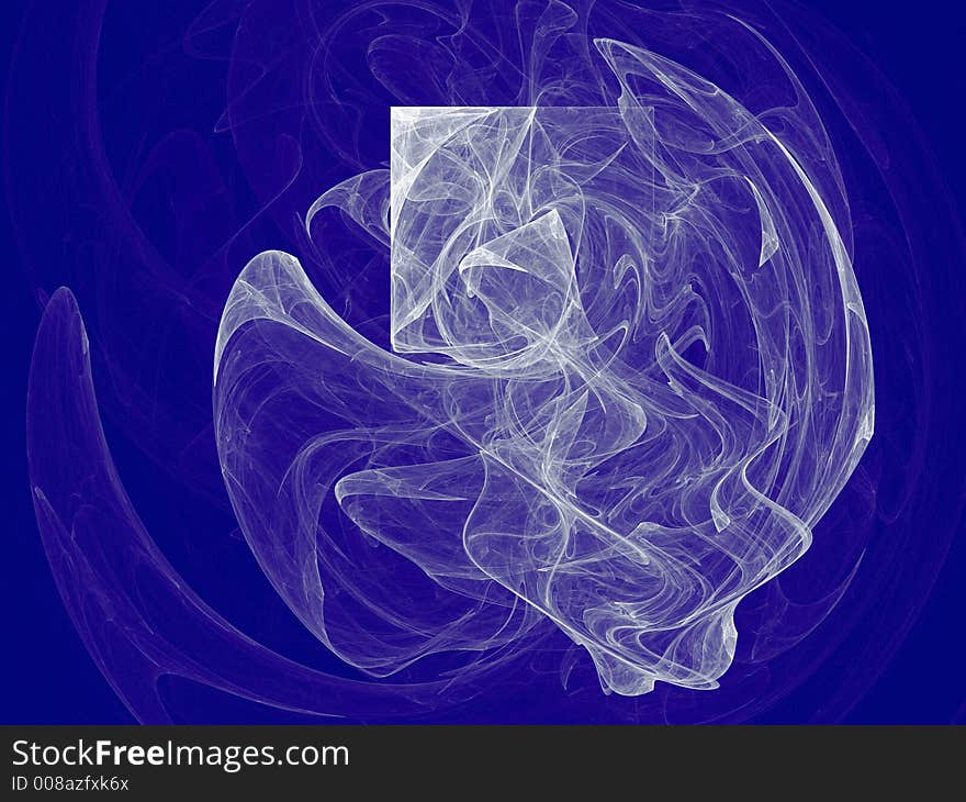 Abstract fractal illustration against blue background. Abstract fractal illustration against blue background