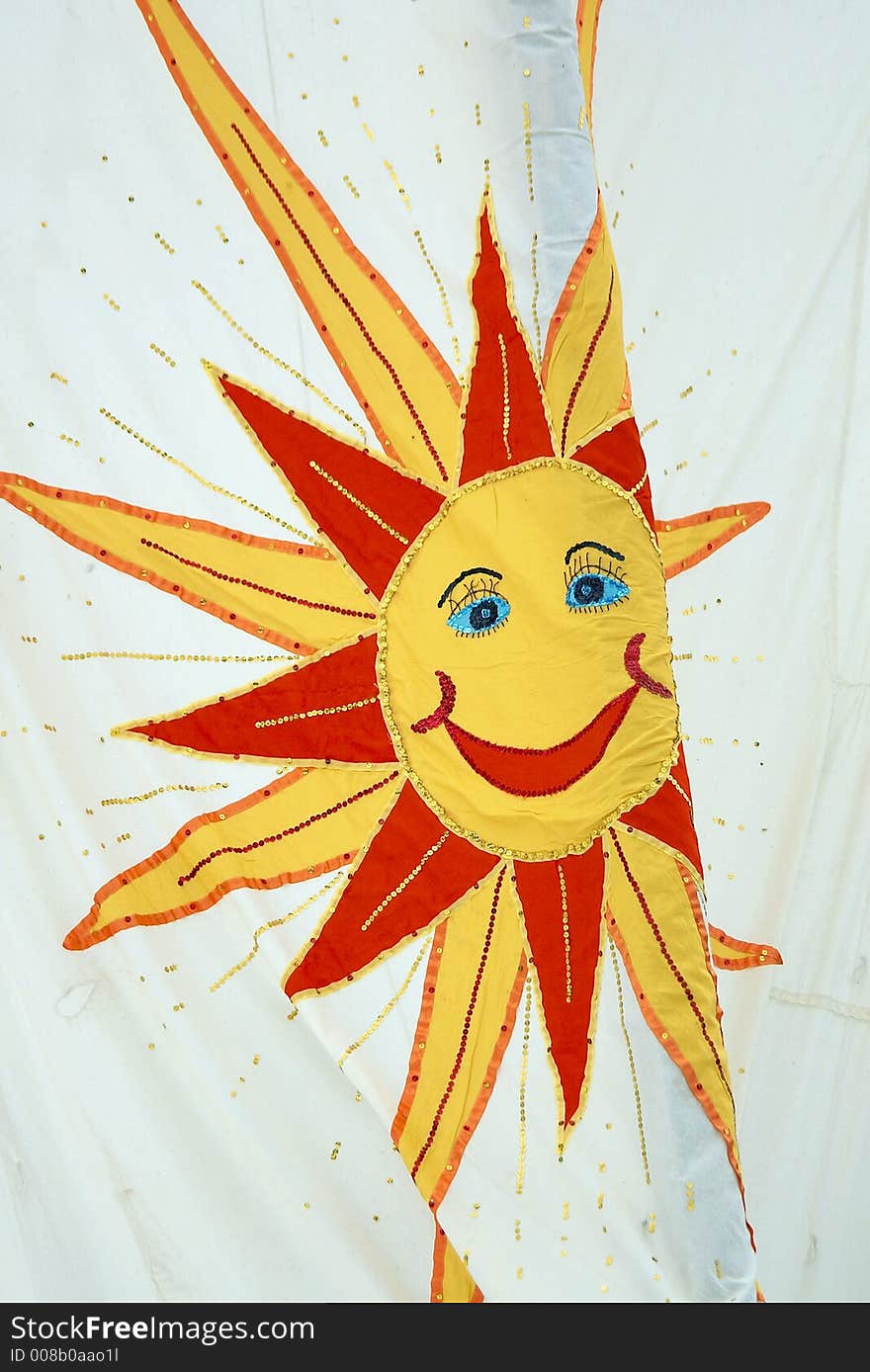 Close up of sun on white background