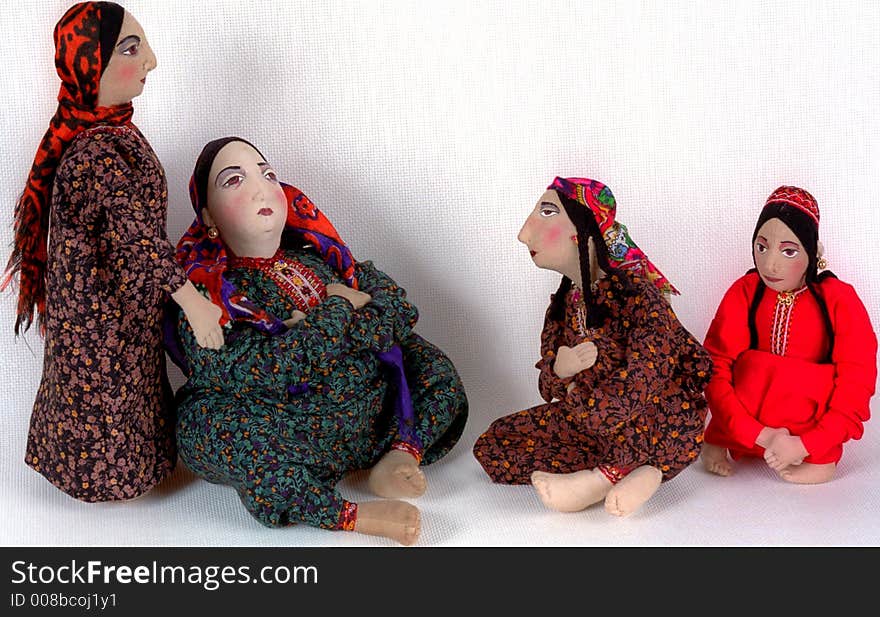 National doll. Sitting women. Turkmenistan. National doll. Sitting women. Turkmenistan.