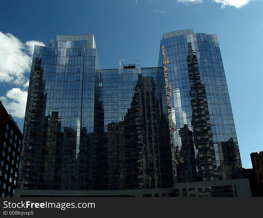 Reflective glass building on  Boston waterfront. Reflective glass building on  Boston waterfront.