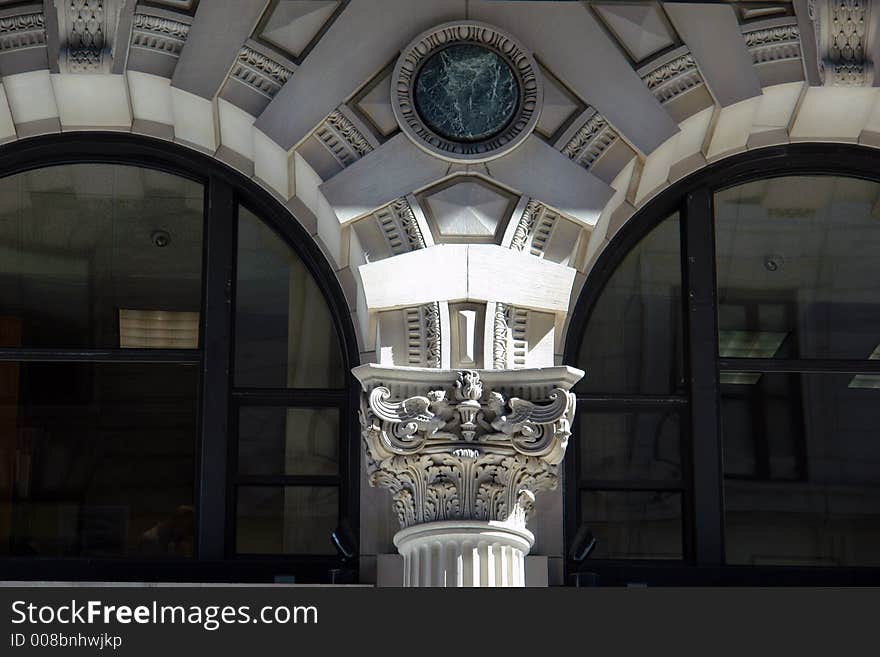 Detail of Arches on building in downtown Boston