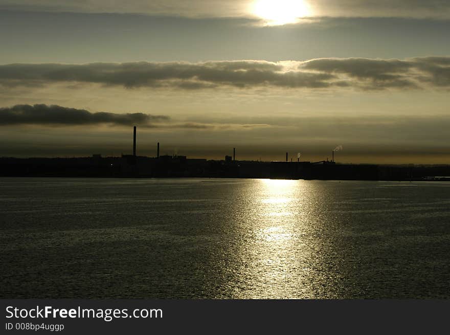 Industrial area - view from sea.