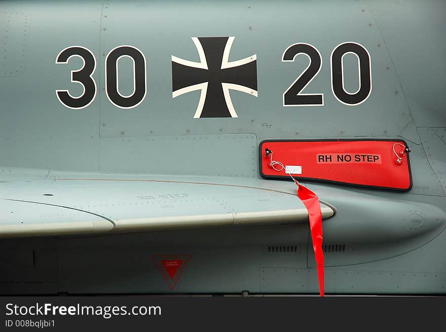 Sign luftwaffe fighter plane on display at ILA 2006 Berlin