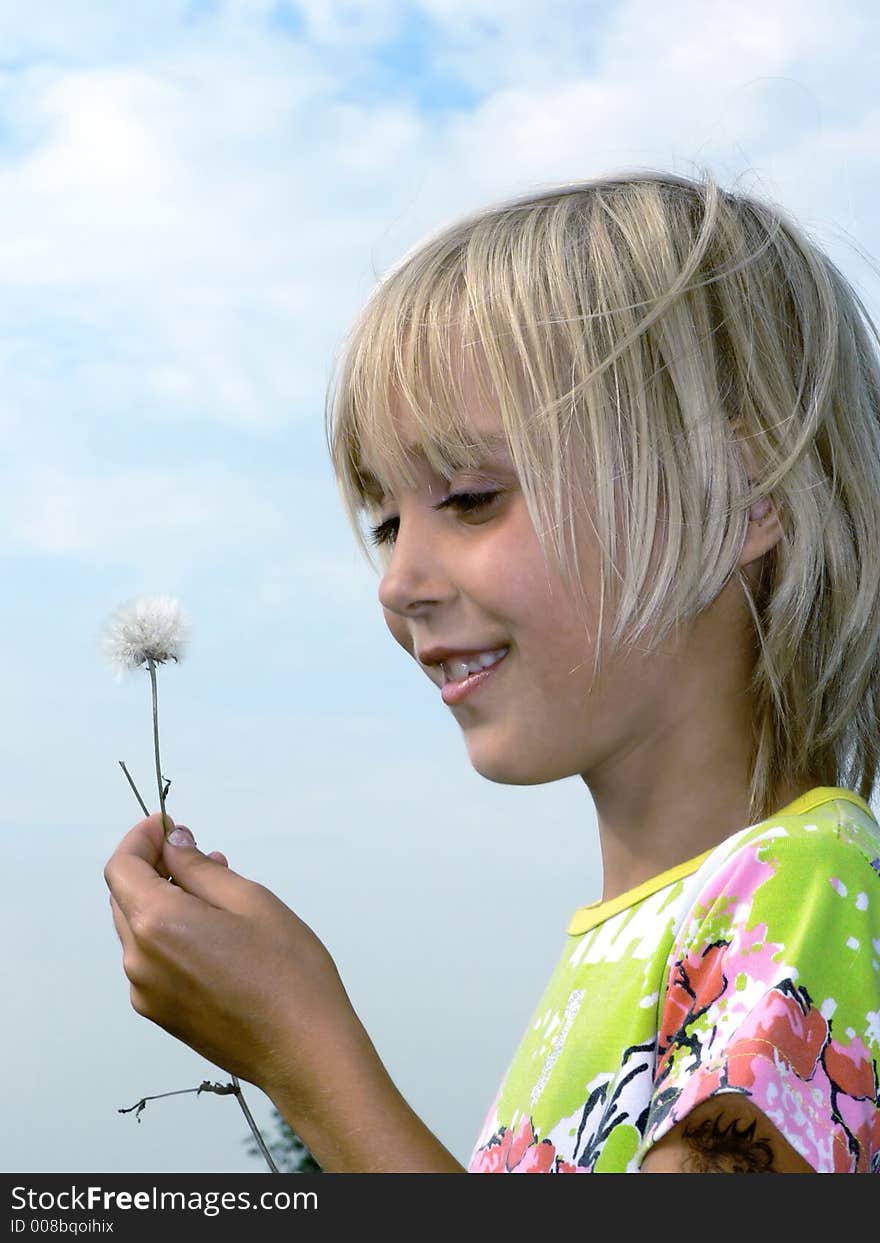 Girl and flower