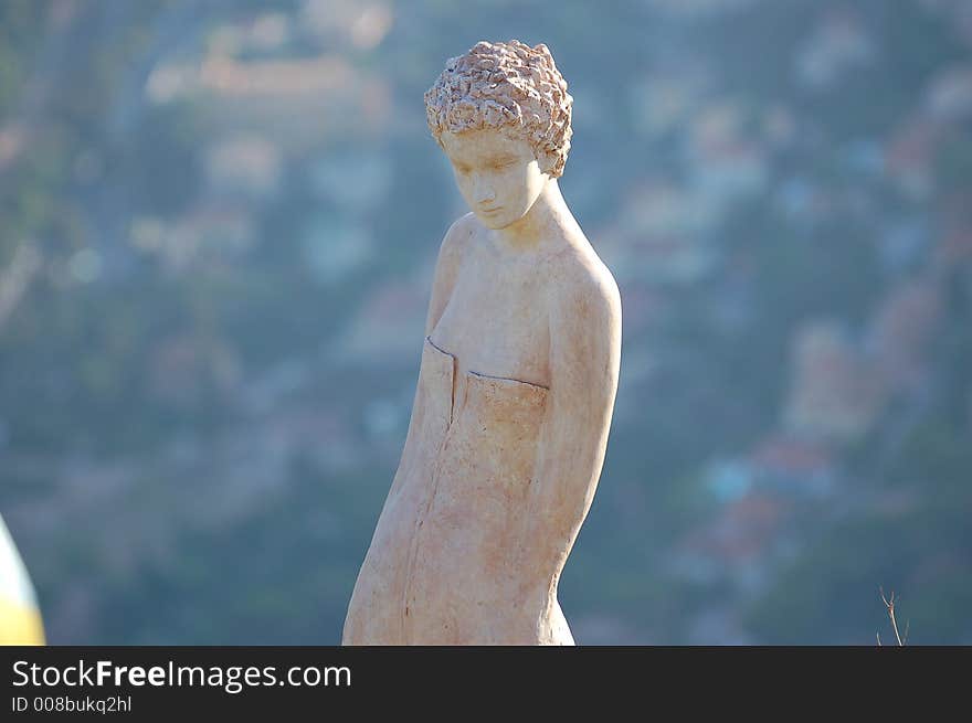 Sculpture of woman in garden in Eze. Sculpture of woman in garden in Eze