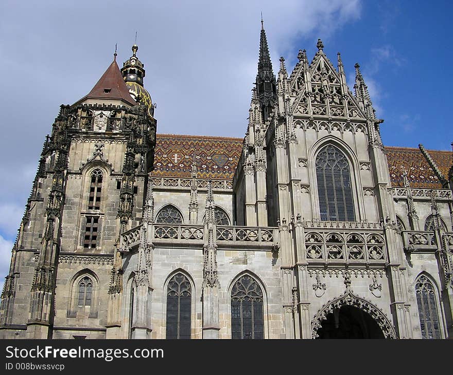 This is the St. Elizabeth Cathedral in Košice of East-Slovakia, wearing the typical signs of Gothic style - Up To God!. This is the St. Elizabeth Cathedral in Košice of East-Slovakia, wearing the typical signs of Gothic style - Up To God!