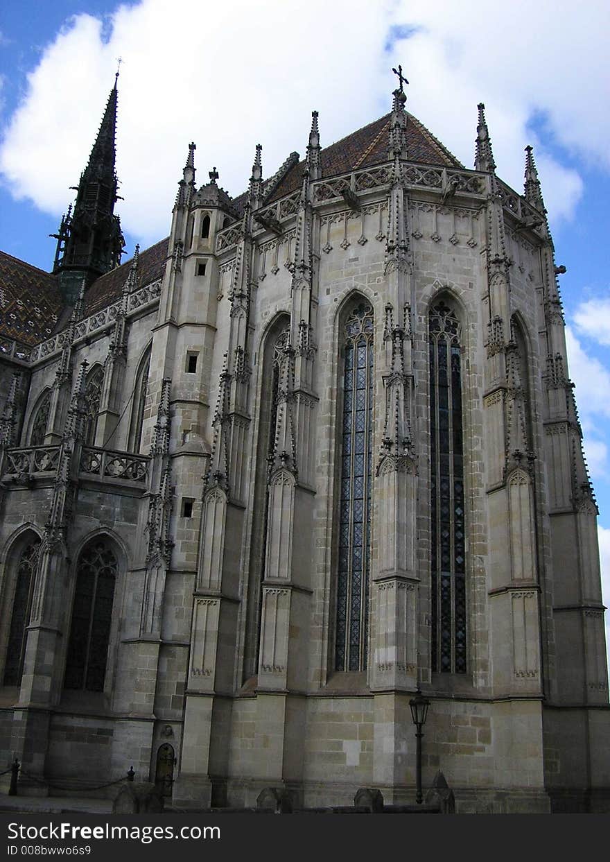 This is the back part of the St. Elizabeth Cathedral on the Main Street in Košice of East-Slovakia.