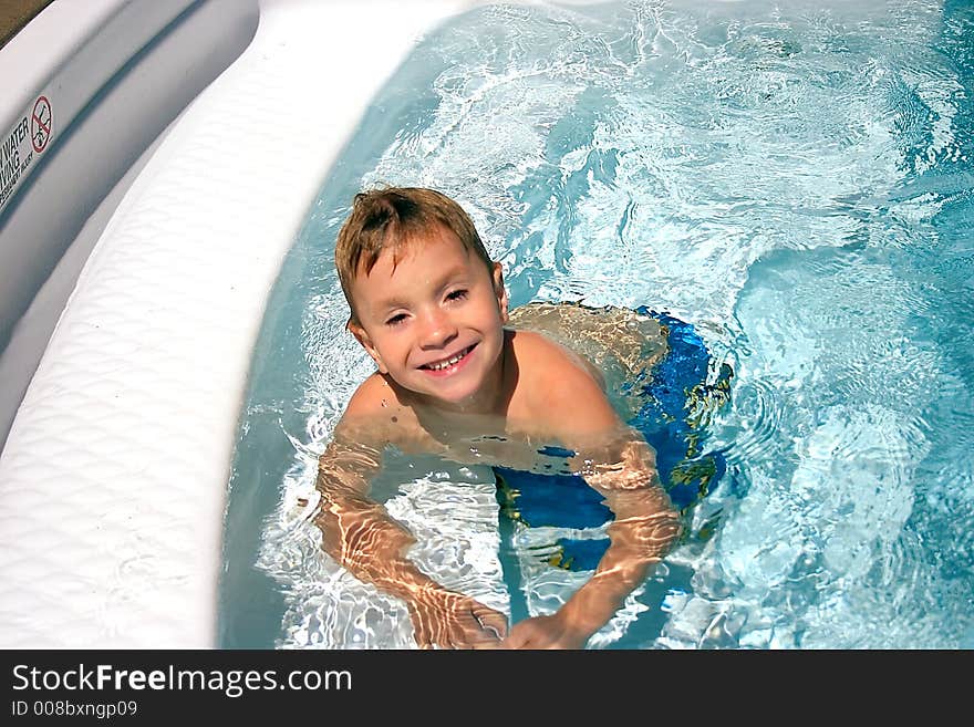 Boy in pool