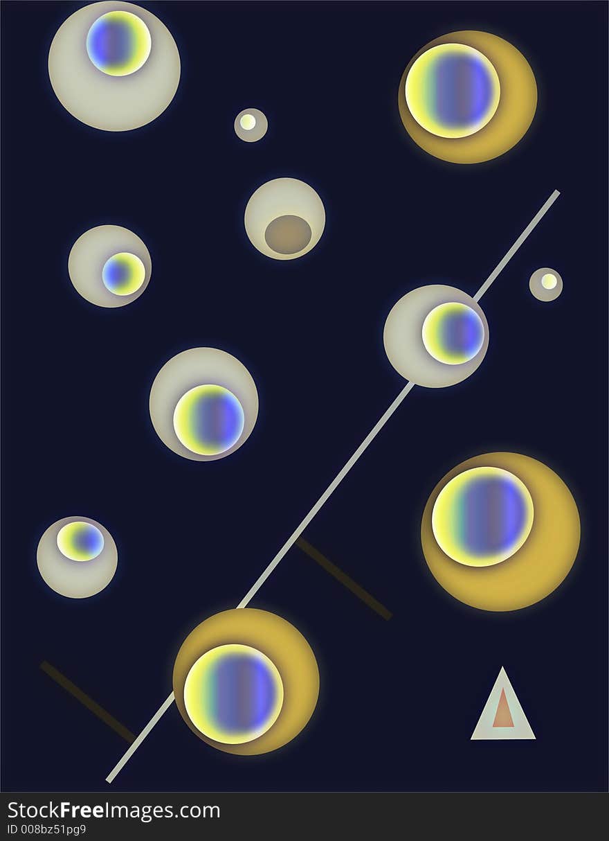 Abstract illustration of bouncing or dancing balls