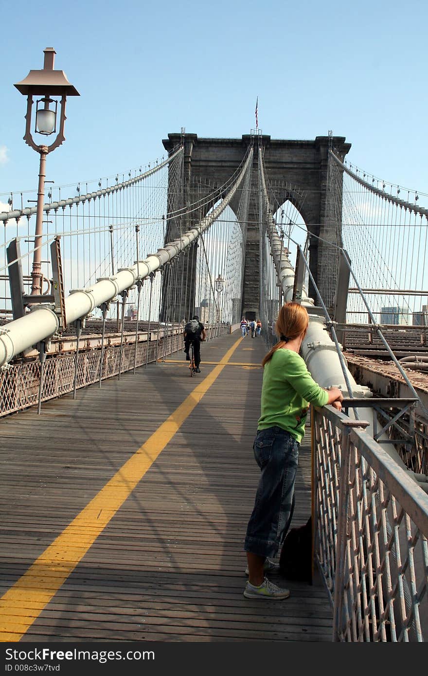 Women Standing on the Brooklyn Bridge