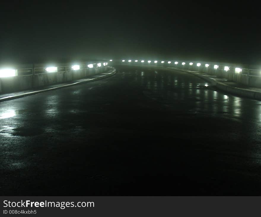 Vidraru barrage on night light. Vidraru barrage on night light