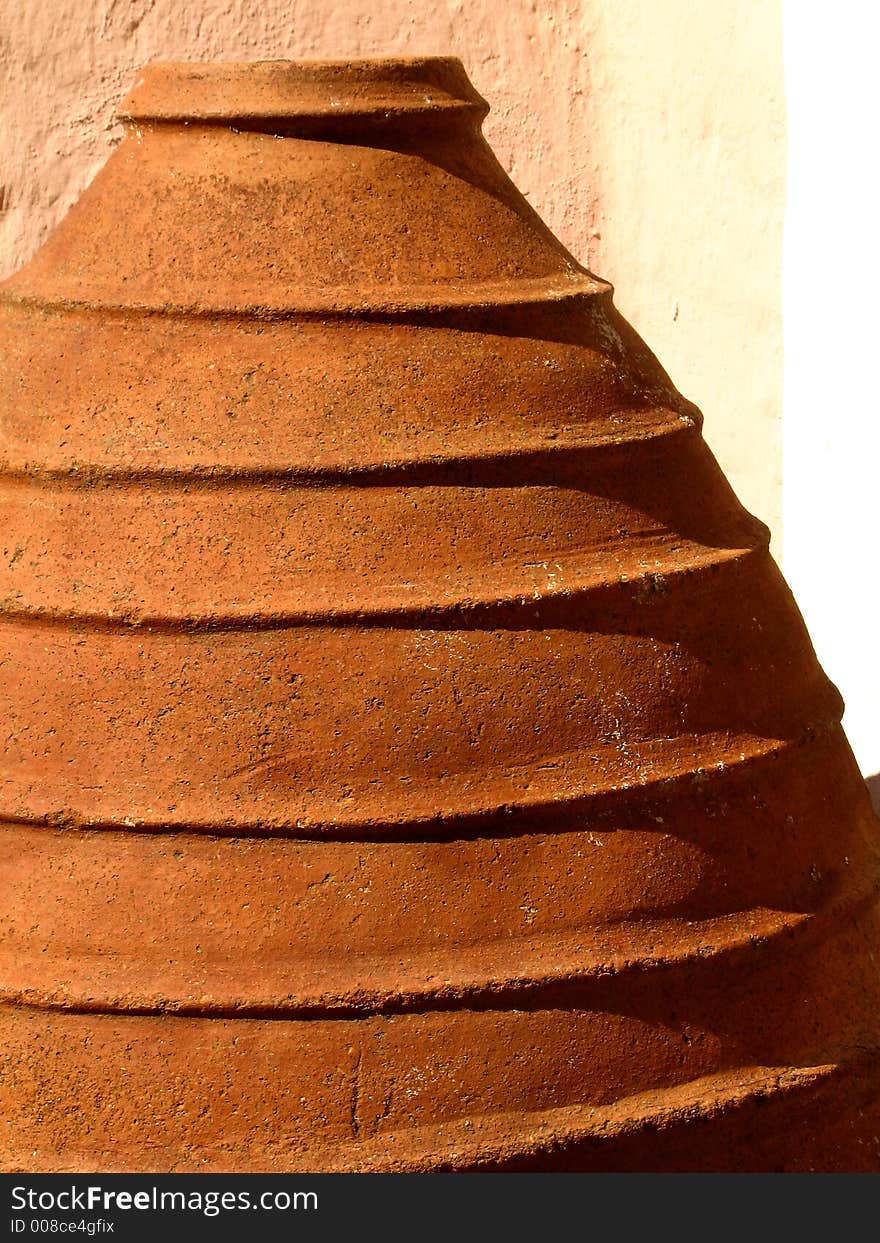 A big brown vase in Italy. A big brown vase in Italy