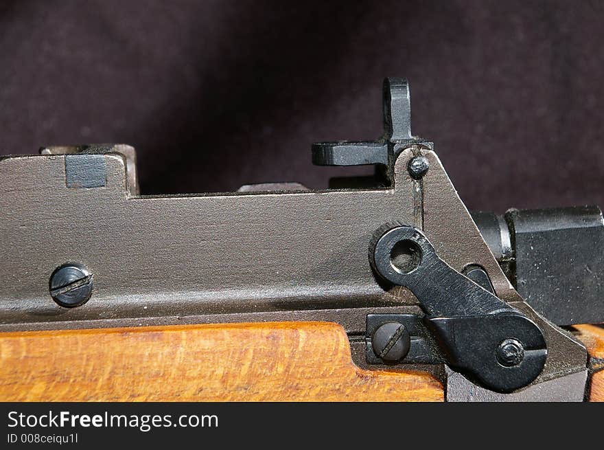 British 303 Rifle sights and safety lever. British 303 Rifle sights and safety lever