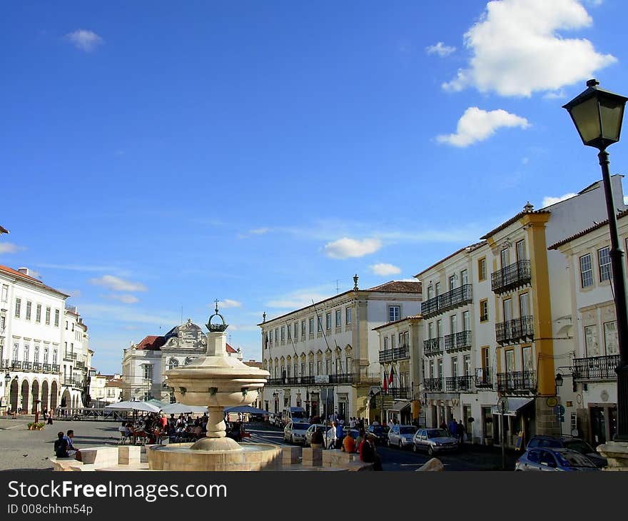 Square of the Giraldo, in Évora, with church of S. Antão to the deep one. Square of the Giraldo, in Évora, with church of S. Antão to the deep one.