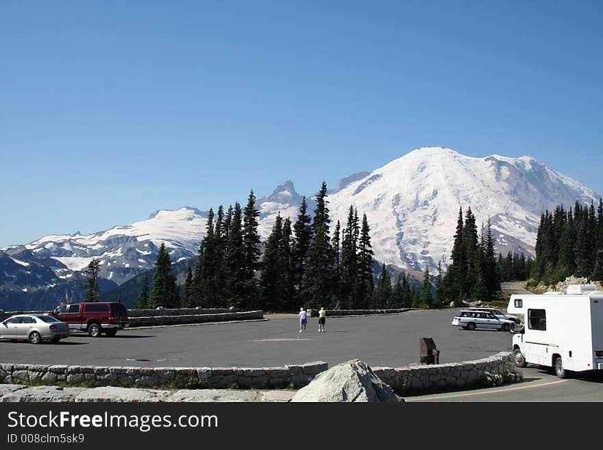 Tourists at Mt. Rainier