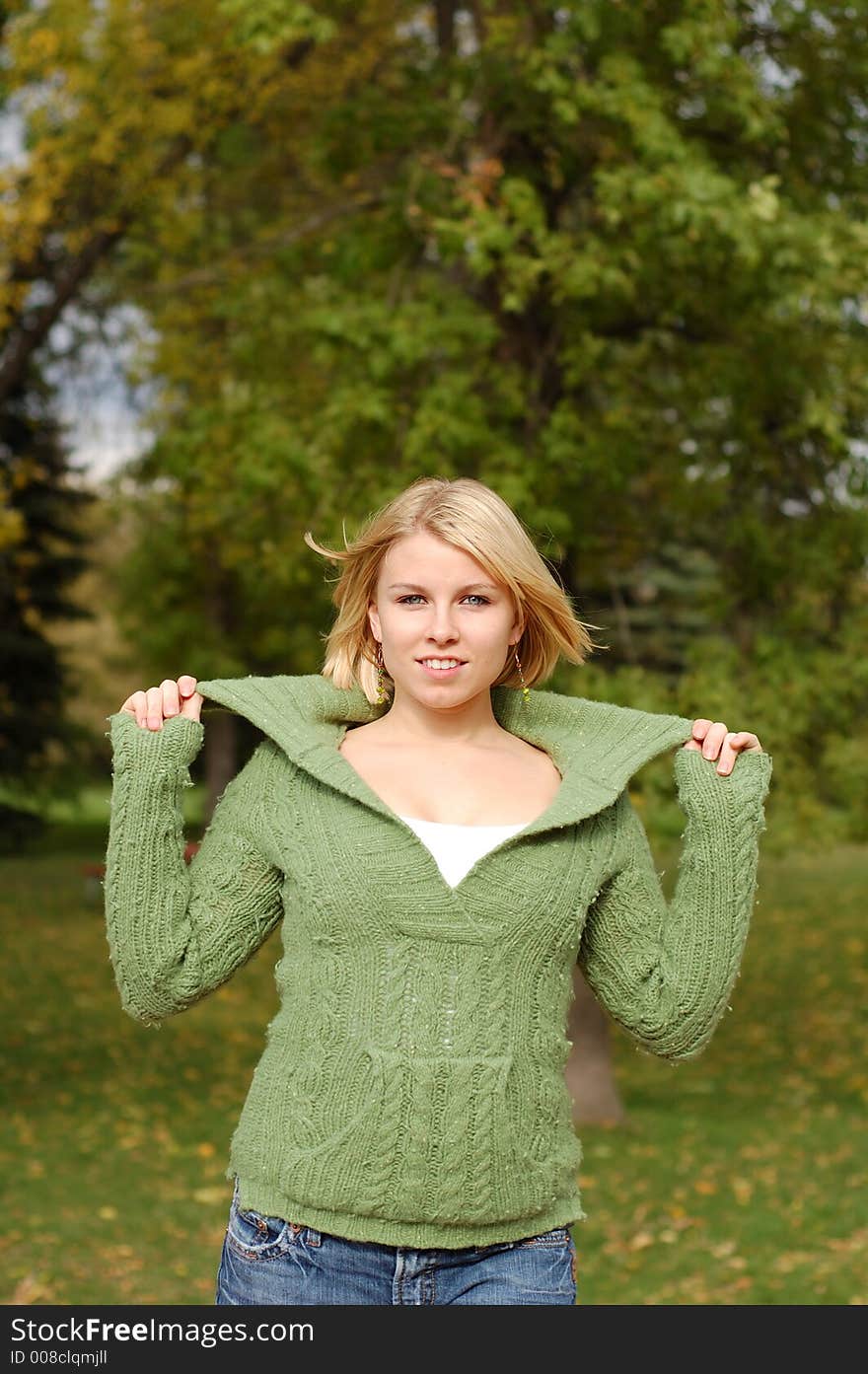 Beautiful woman enjoying the outdoors.