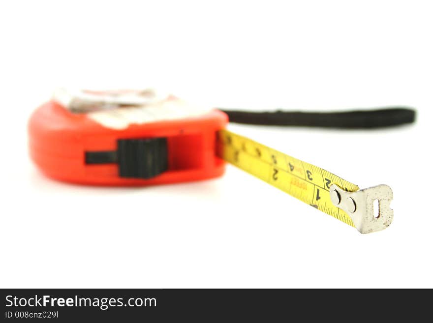 Tape measure against a white background