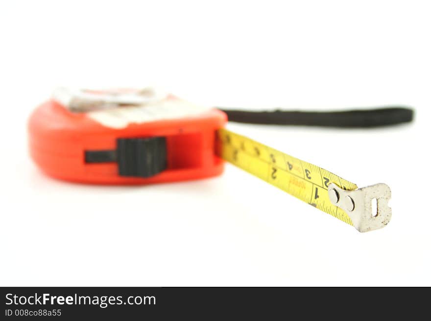 Tape measure against a white background