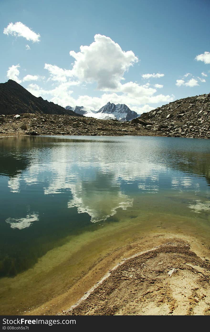 Beautiful lake in the Cordillera mountain,Peru