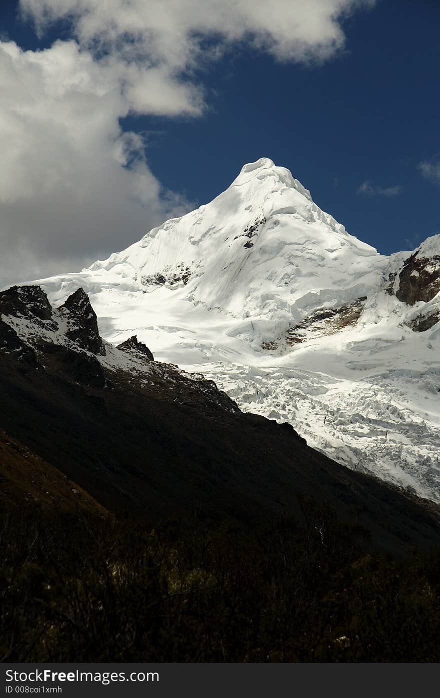 Snow peak in the Cordillera Blanca. Snow peak in the Cordillera Blanca