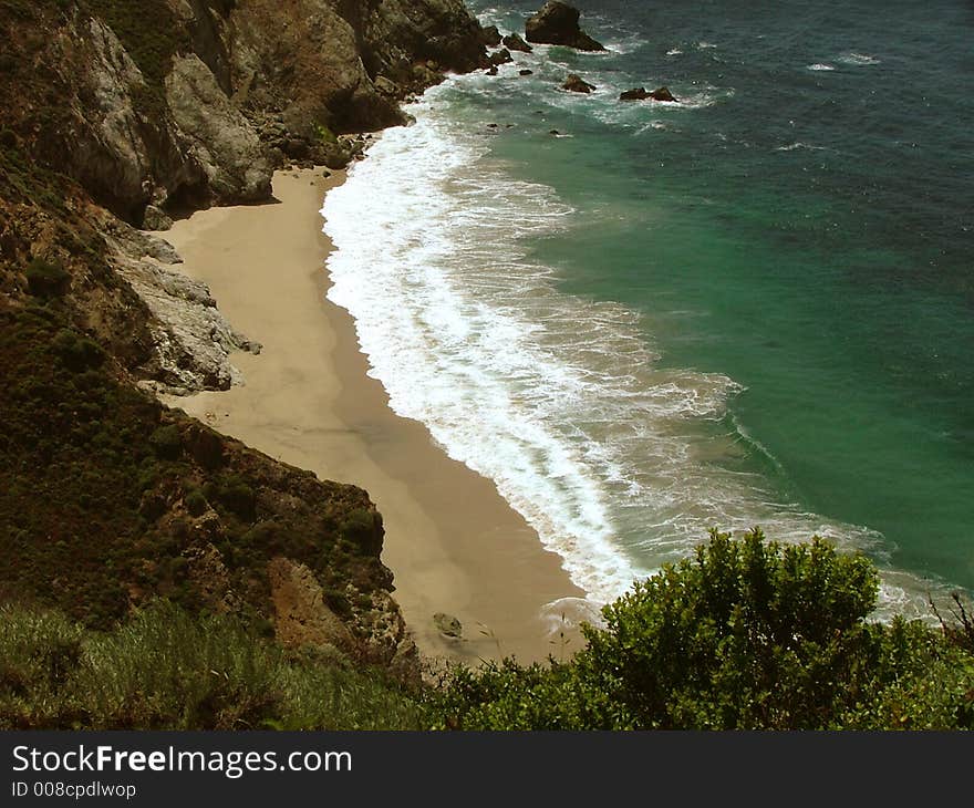 Overlooking a beautiful beach on the ocean. Overlooking a beautiful beach on the ocean