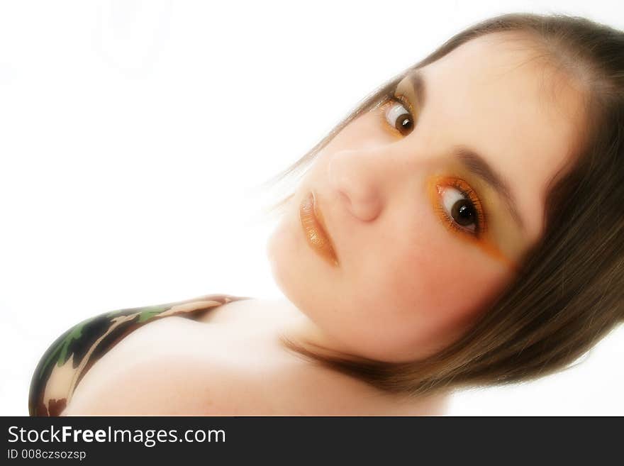 Beautiful teen girl head shot. Beautiful teen girl head shot.