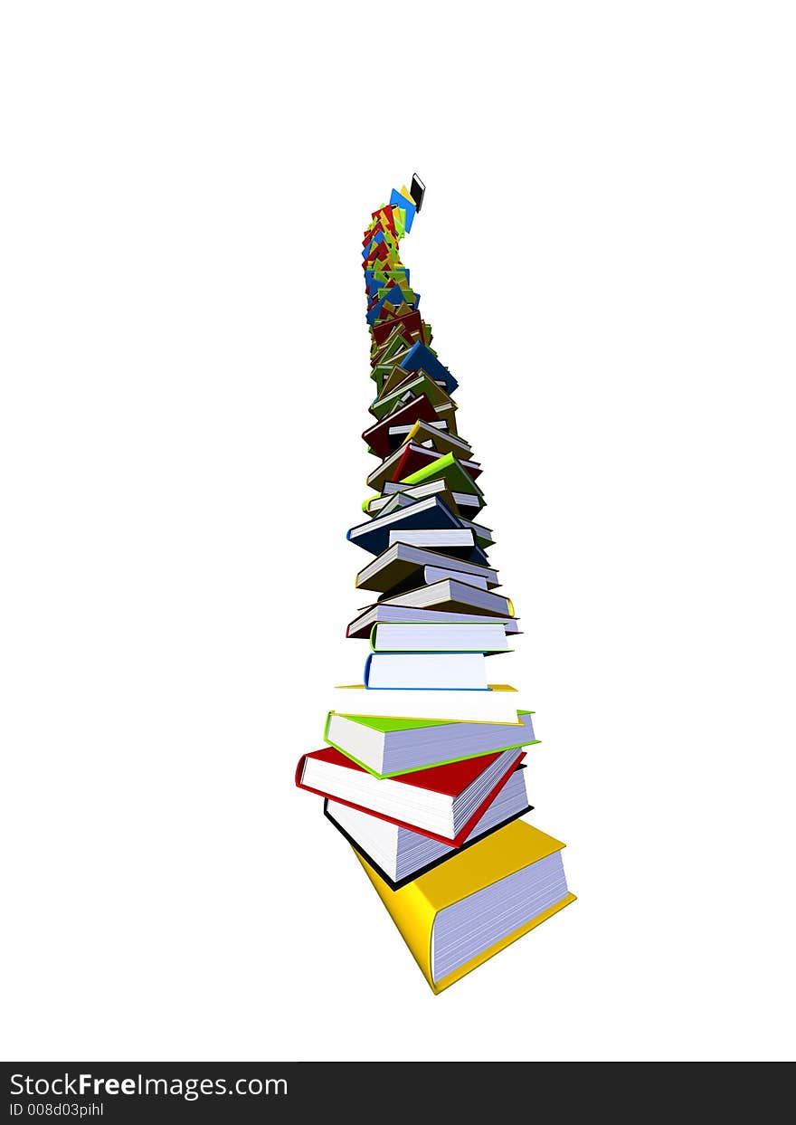 Some 3d rendered colored books. Some 3d rendered colored books