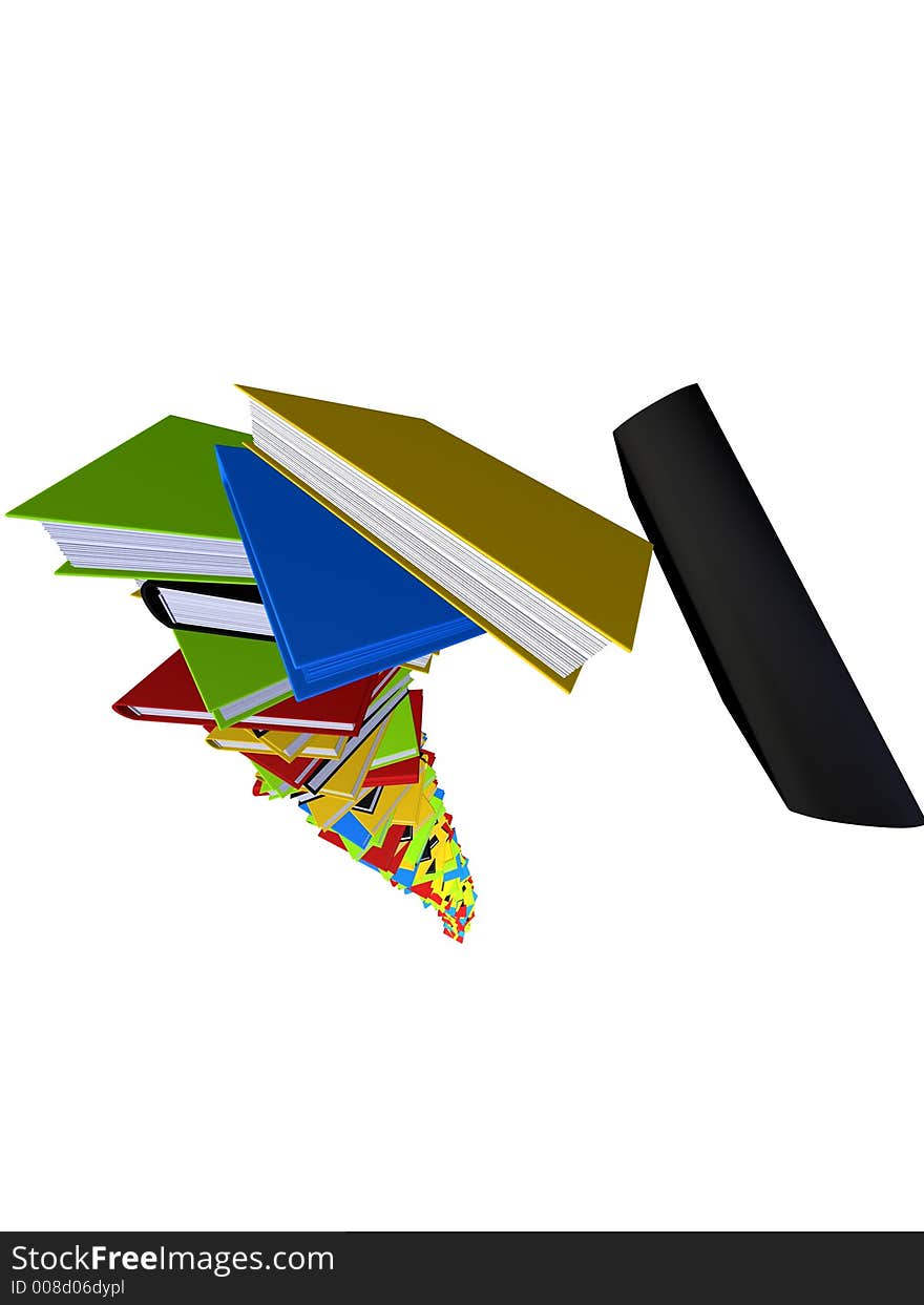 Some 3d rendered colored books. Some 3d rendered colored books