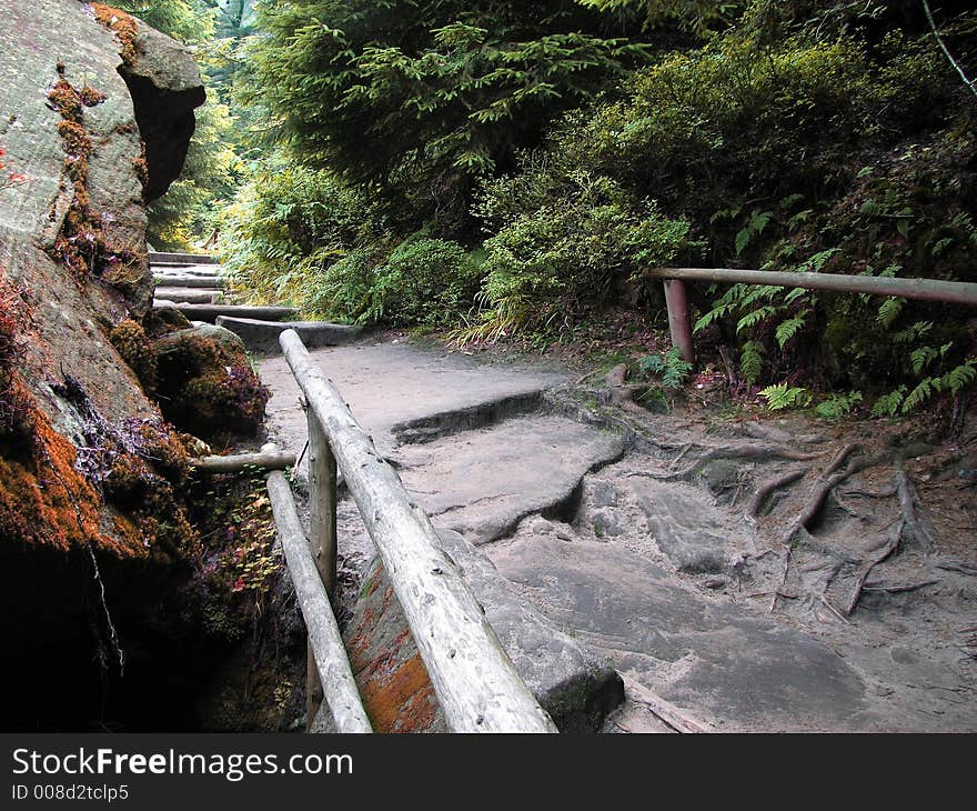 Nature sandstonce stairs in the rocks reservation. Nature sandstonce stairs in the rocks reservation