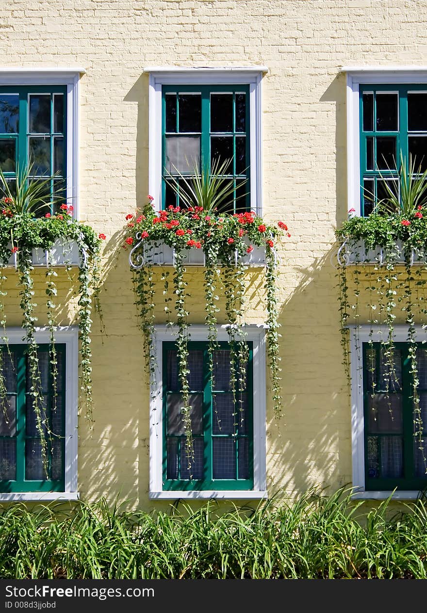 Front wall of a house in old Quebec