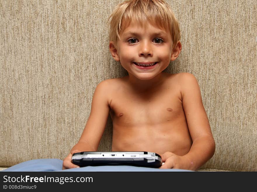 Boy With Video Game