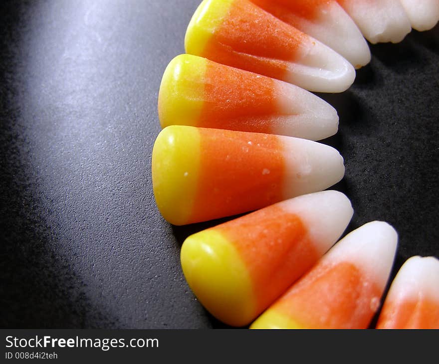 Detail of Halloween candy corn.