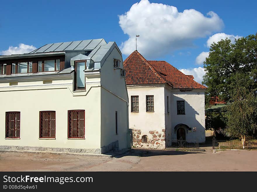 Ancient houses in the European small town. Ancient houses in the European small town