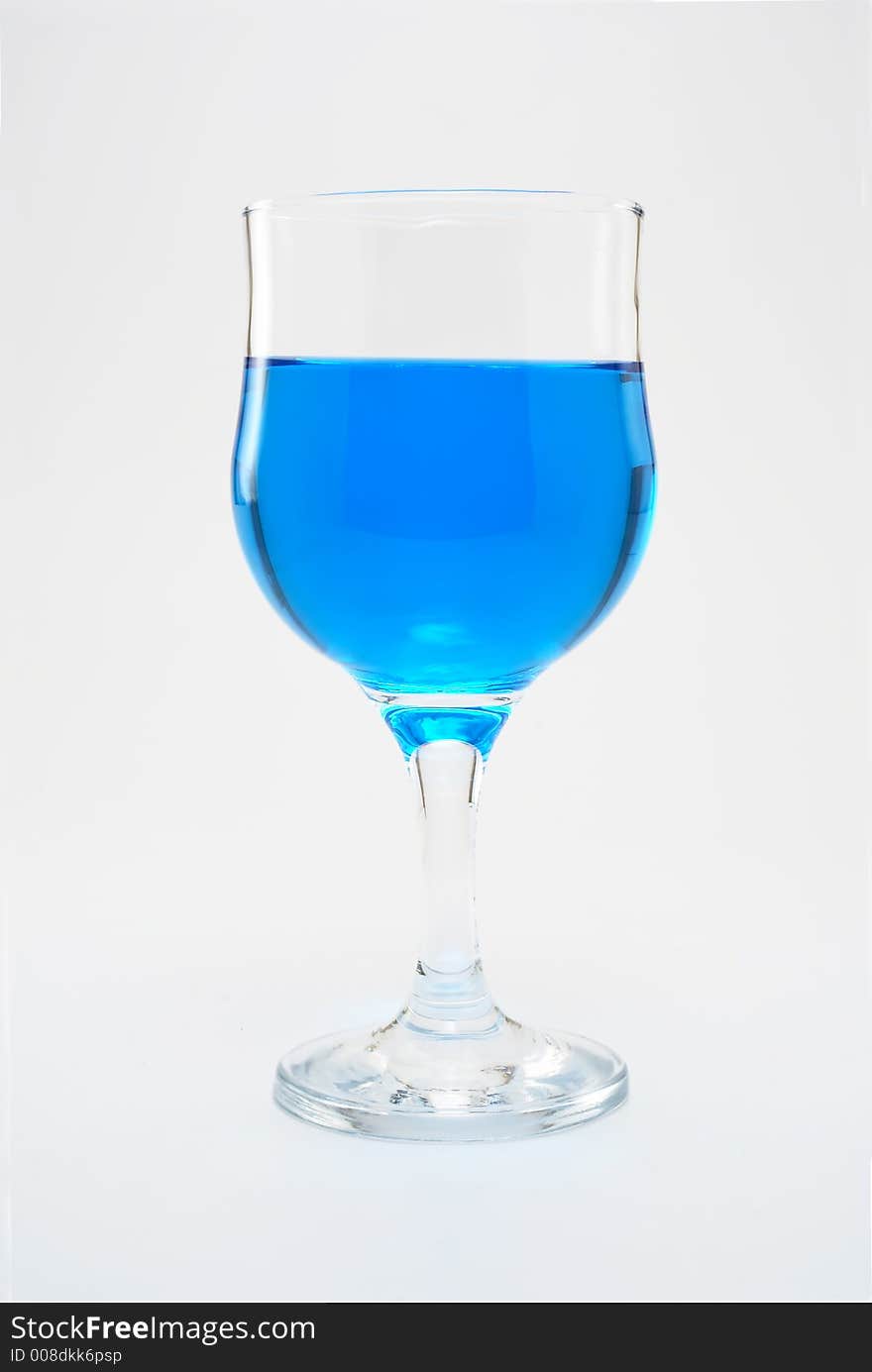 Strange colored beverage on white background. Strange colored beverage on white background