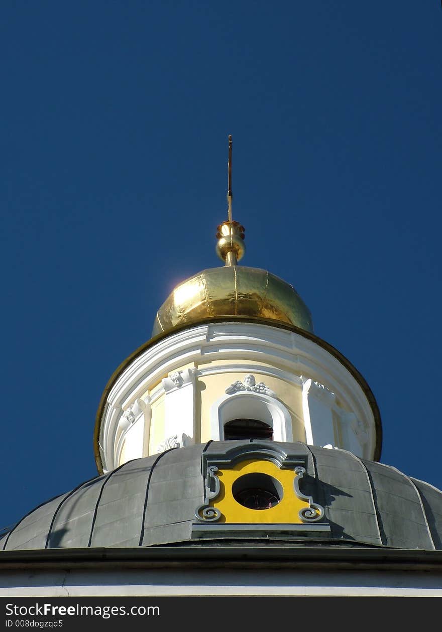 View of a colorful orthodox dome