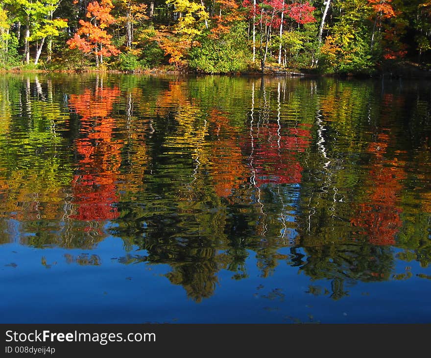 Autumn Lake reflection in Quebec