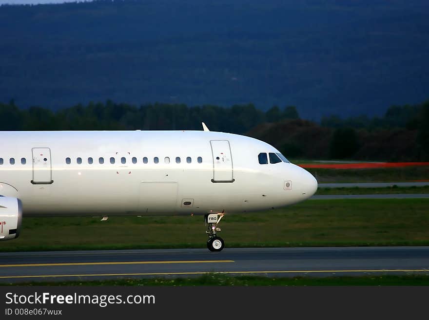 Aircraft at the runway early at the morning. Aircraft at the runway early at the morning