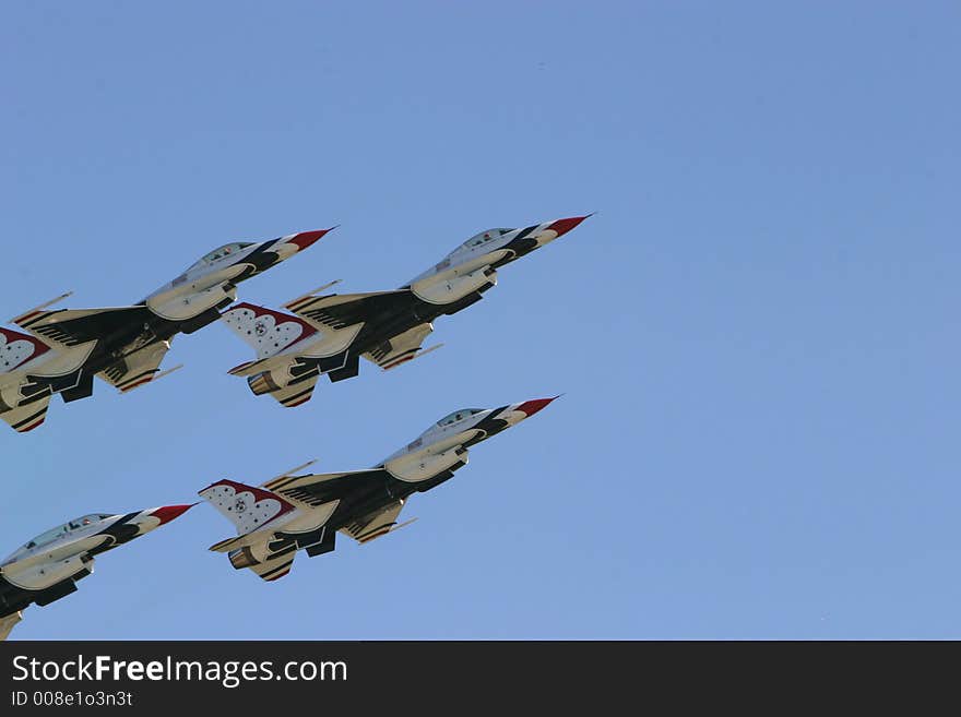 Four F-16C's climbing skyward. Four F-16C's climbing skyward