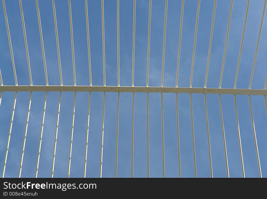 White metallic structure projected on the sky