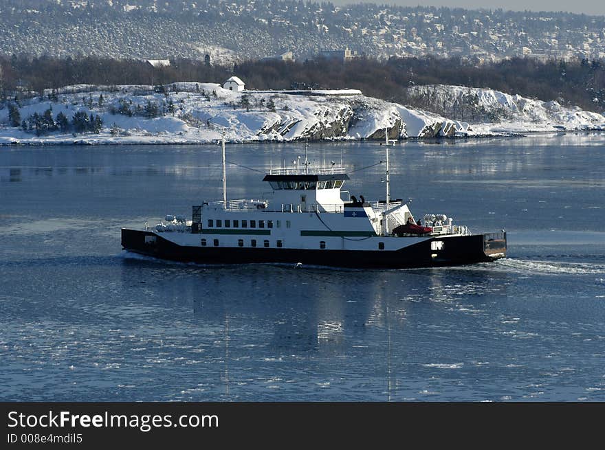 Picture of ship on sea in the winter time. Picture of ship on sea in the winter time.