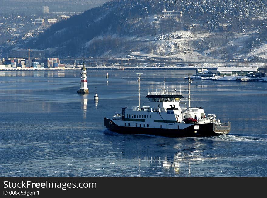 Picture of ship on sea in the winter time. Picture of ship on sea in the winter time.