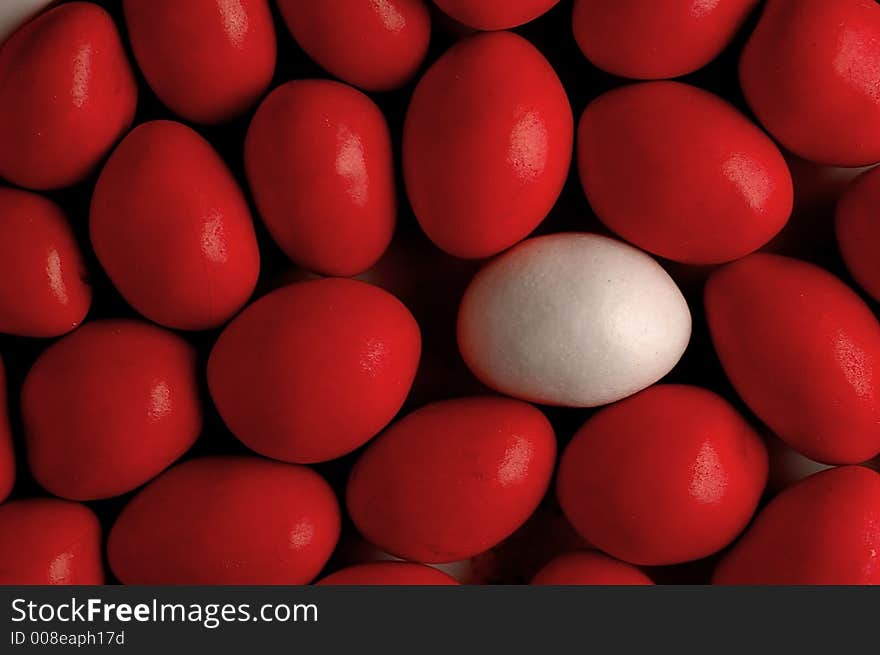 Jelly Eggs of Various Colors are Displayed. Jelly Eggs of Various Colors are Displayed