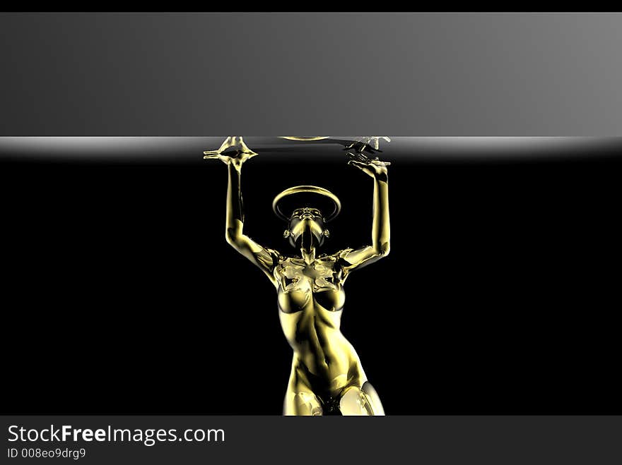 Gold angel lifting logo box template