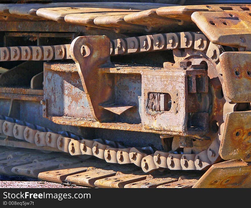 Old rusted bulldozer Galveston Texas on the waters edge. Old rusted bulldozer Galveston Texas on the waters edge