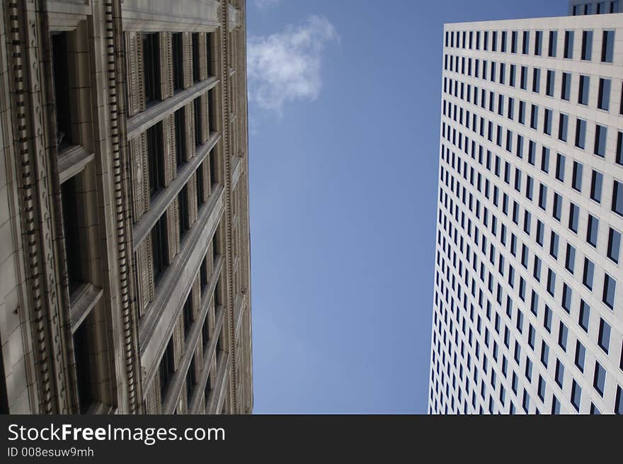 Downtown Highrise Under Blue Sky