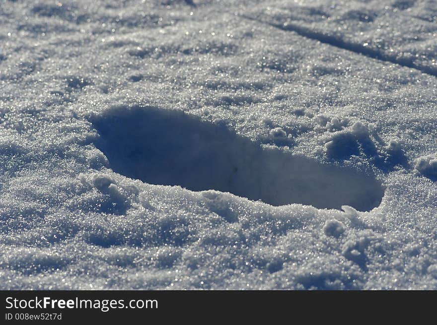 Footprints in snow