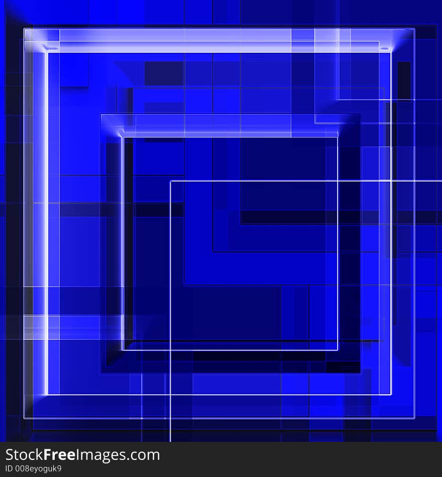 Squares geometry in blue - abstract